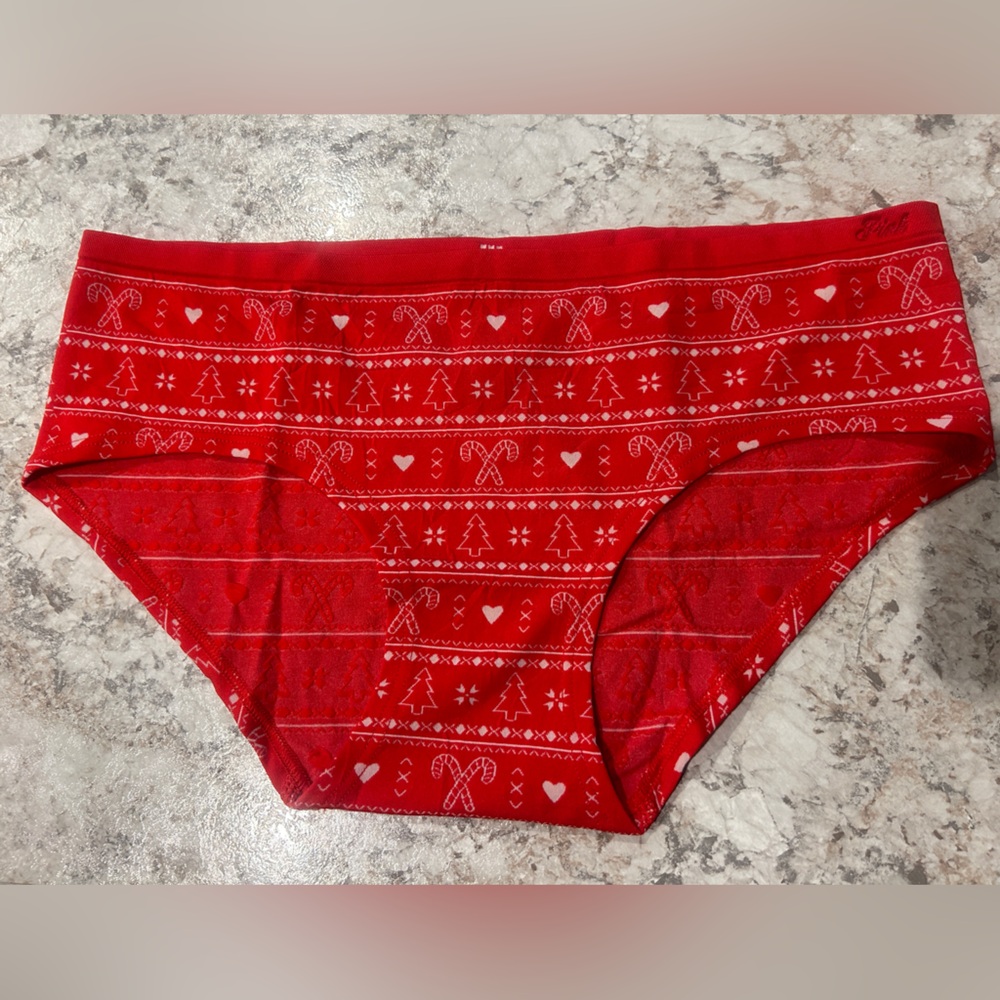 VS PINK CHRISTMAS PANTY Large Seamless Hiphugger  NWT